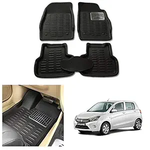 RS Enterprises Cars Carpet Floor/Foot 4D Mats for Maruti Suzuki Celerio, Black