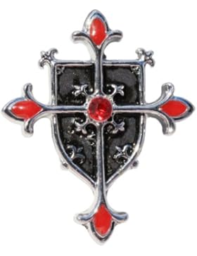 Schild-Kreuz Tempelritter Amulett Anhänger Talisman mit Halskette - Schutz gegen das Böse