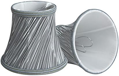 Epack Clip On Lampshade, 2PCS Modern European Style With Grey Spiral Cover Decoration Lamp Shade For Candle Chandelier, Crystal Lamp, Table Lamp, Wall Sconce Lamp