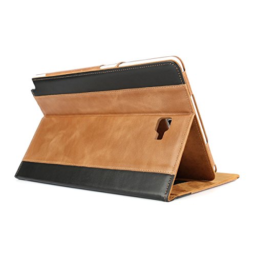 Samsung Galaxy Tab A 10.1 mit S Pen Fall, kvago Premium Echt Leder Schutzhülle mit Ständer Feature Big Card Slot Cash Inhaber Folio Flip Cover für Samsung Galaxy Tab A 25,7 cm 2016 sm-p580 P585 S Pen Version (Galaxy Tab A6 10.1) braun braun - 2
