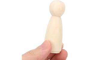 ATYHAO 10 Pcs Wooden Peg Doll Safe DIY Accessories, 75mm 3.0in, Develop Hands On Skills, & Burr Free, Made of Schima Superba, for Decoration (75MM Girl)