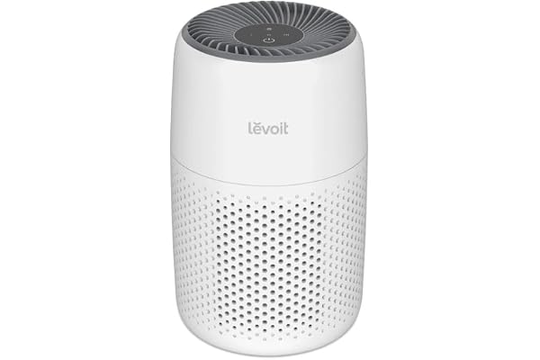 LEVOIT Hus luftrenare med effektfiltrering 99, 97%, 25dB tyst för bättre sömn, doftsvamp, 7W ekonomi, 3 vindhastighet, för Core Mini White Desktop
