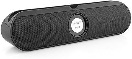 AUKEY Enceinte Bluetooth Sans fil portable mains libres avec 2 Haut-parleurs int&eacute;gr&eacute;s de 5W et un support arri&egrave;re (Noir)