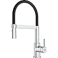 Franke 115.0626.085 Lina semi-pro - Chrome/Black Tap for Kitchen Sinks with a Pull-Out spout and Spray Function semi-pro-chrome/black-115.0626