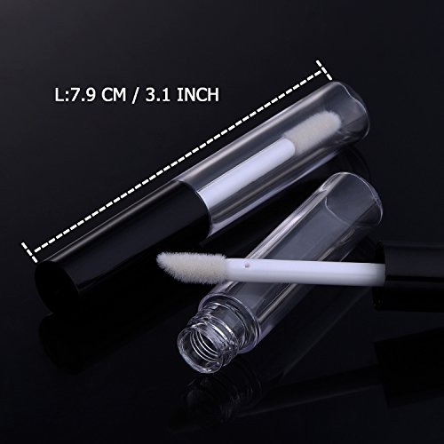 eBoot 4ml Wimpertusche Leerrohr Eyeliner Flasche Lip Gloss Tubes Vials Containers mit Stäbchen Pinsel und Gummieinsätze, Trichter für Rizinusöl - 3