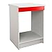 Produktbild START Caisson bas de cuisine pour four L 60 cm avec plan de travail inclus - Rouge Brillant