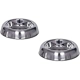 Cajou Napf - Set Edelstahl matt 480 ml Futternapf und Wassernapf für Katzen und kleine Hunde z.B. Chihuahua