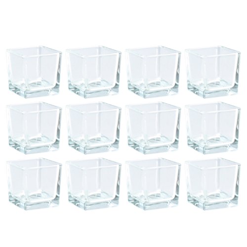 12 Stück Glaswürfel H 6 cm Teelichtlgläser Vorspeisengläser Dessertgläser - 2