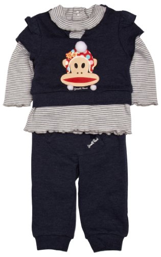 Paul Frank Small Paul Baby Girl'sPF8216W2 Dress Cardigan and Leggings Set Blue Melange 3 Months