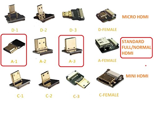 Neue schwarze FPV HDMI Kabel Standard-Schnittstelle zu Standard-Schnittstelle 90 Grad für RED BMCC FS7 C300 80CM - 7