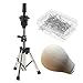 Produktbild F Fityle 22 Inch Mannequin Puppen Kopf Modelle + Verstellbarer Frisierkopf Ständer + 35mm lang Metall Perücke Nadeln