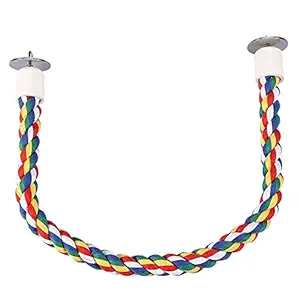 Keersi Colorful Rotate Cotton Rope Bird Perch Stand for Parrot Budgie Parakeet Cockatiel Conure Lovebird Finch Canary Macaw African Grey Cockatoo Amazon Eclectus Cage Toy (60cm/24'')