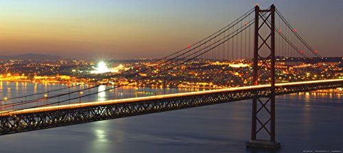 AG Design FTG 0925 25. April Brücke Portugal, Papier Fototapete - 202x90 cm - 1 Teil, Papier, multicolor, 0,1 x 202 x 90 cm
