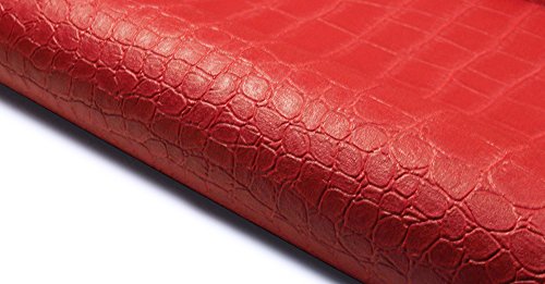 Tapete Rot Vliestapete in Leder Optik , schöne, moderne, edle Design Tapete , für Wohnzimmer, Schlafzimmer oder Küche inklusive Newroom Tapezier Ratgeber mit Tipps für perfekte Wände - 2