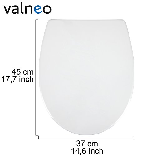 VALNEO Premium Familien-Toilettensitz mit Kinderbrille aus robustem Kunststoff, weiß | 2 Jahre Zufriedenheitsgarantie | Toilettensitz, Klo-Brille, Kinder-Toilettensitz, Kinder-Klobrille, Kinderaufsatz für Toiletten, Kinder WC-Sitz | Mit Absenk-Automatik, Easy-Clean Funktion - 3