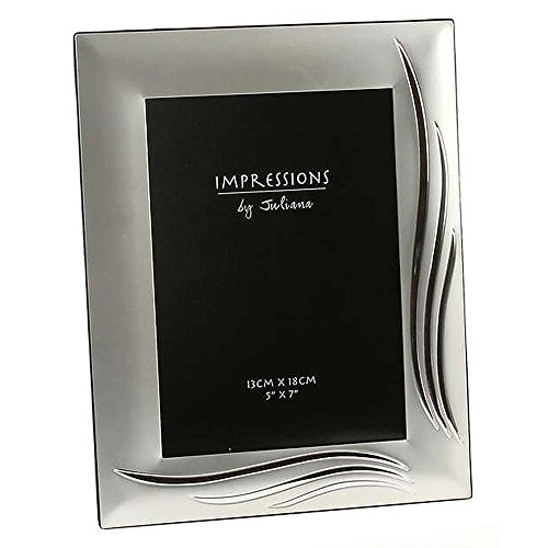 Satin Silverplated Grass Blade Design Photo Frame 5"x7"