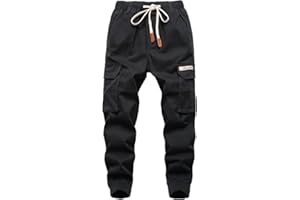 Lengender Pantalon Cargo Garçon - Jogging Slim Enfant - Pantalon Taille Élastiquée
