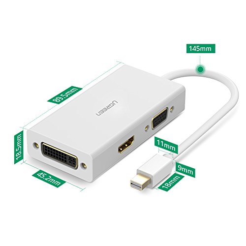 UGREEN Mini Displayport Adapter Mini DP auf HDMI DVI VGA Adapter Konverter Kabel 4K HDTV für Apple MacBook, MacBook Air, MacBook Pro, iMac, Mac mini, Microsoft Surface Pro 1 2 3, Lenovo Thinkpad X1/ Carbon/ Touch/ Helix usw Weiß - 7