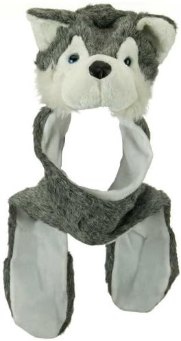 Krave Products Women's Husky Plush Animal Hat Scarf Mittens Husky