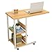 Produktbild FUFU  Wandhalterung Nachttisch Laptop Schreibtisch mit Rädern Sofa Beistelltisch Rutsche unter Konsole Tisch mit Lagerung für Eingangshalle Flur 80*40*75CM Drop-Blatt-Tabelle ( Farbe : Nussbaum )