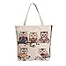Produktbild Felicove Canvas Taschen Tote Lässig Strandtaschen Frauen Einkaufstasche Handtaschen mit Eule