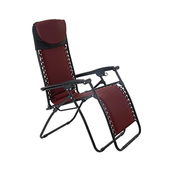 Azuma Padded Zero Gravity Chair Lounger Dark Red