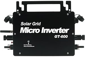 PowMr Mikrowechselrichter 600W Integrierter MPPT On-Grid Mikrowechselrichter für Balkonkraftwerk, PV-Wechselrichter für 2 Solarpanele, IP65 wasserdicht, App-Steuerung