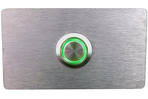 Eurosell Beleuchtete Design V2A Edelstahl Klingelplatte Klingel Platte Schild Türklingel Klingelknopf Klingelschild beleuchtet grün LED