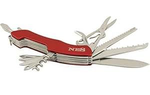 VITAPUR Edelstahl Taschenmesser NES 11 in 1 mit Säge, Schere und 9