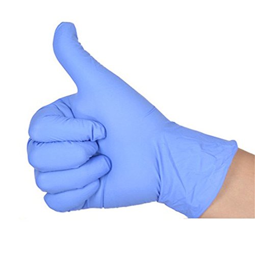 GS 100 Einweg puderfrei Nitril Gummi Handschuhe Prüfung Latex Gummi Ölfest säurebeständigkeit Handschuhe für Lebensmittelverarbeitung Medical Labor Haushalt, hellviolett, xl - 3
