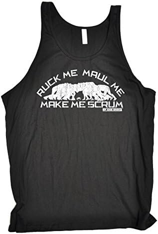 Up And Under 123t Unisex Men's Women's Ruck Me Maul Me Make Me Scrum (XS - Black) Tank Top