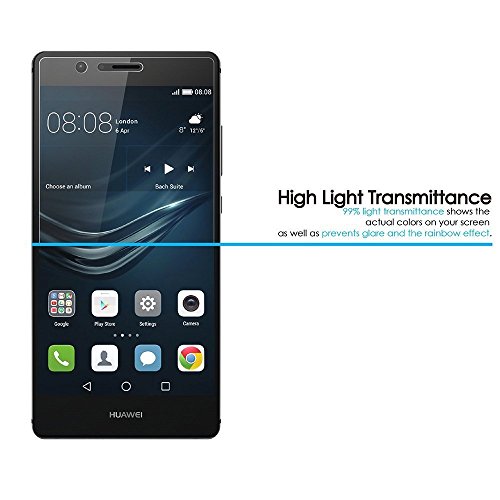 EasyULT  2 Pack  Protector de Pantalla Huawei P9 Lite  Protector de Pantalla de Cristal Vidrio Templado para Huawei P9 Lite Transparente Dureza de Grado 9H  Espesor 0 26 mm  2 5D Round Edge 