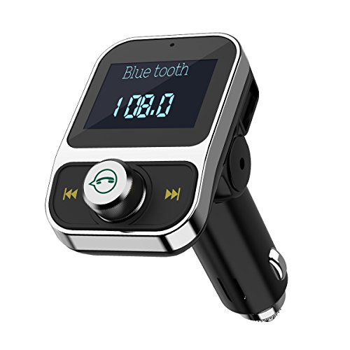 Criacr Bluetooth FM Transmitter, Bluetooth Auto Radio Transmitter Freisprecheinrichtung, Auto Ladegerät mit 2 USB Anschlüsse, 1,44 Zoll Digital Display für iOS und Android Bluetooth-Geräte