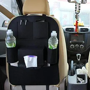 SQUICKLE Car Auto Seat Back Multi Pocket Storage Bag Organizer Black