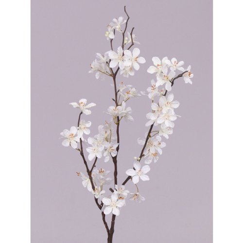 Apfelblütenzweig creme x3, brauner Stamm, 84 cm - Kunstzweig