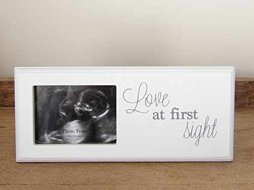 Baby Scan Wooden Photo Frame - With Bunny Gift Tag (Love At First Sight)