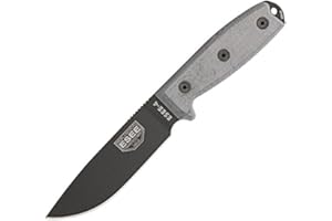 ESEE Unisex – nóż outdoorowy dla dorosłych, długość ostrza: 11, 43 cm, uchwyt: Micarta, model 4 Stainless Plain, wielokolorowy, normalny