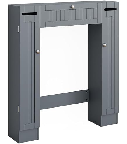 GIANTEX Badkamerrek boven toilet, plank met schuifdeur, 3 in