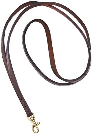 Logan Whistles Soft Slimline Italian Leather Lanyard with Brass Clip, Brown