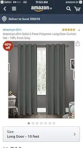 Kana fashion Polyester Silhouette Digital Printer cartain 46x84 inc rakhodi-Set of2