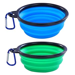Stadux Cuenco Plegable para Perro, 2 Unidades, Cuenco de Agua portátil para Comida de Mascotas, Plato de Viaje Plegable para Comida para Perros pequeños, Gatos y Gatos, con un Gancho Gratis.