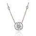 Produktbild Echte 18K 750 Rose Gold Halo Anhänger Halskette Center 5ct F Farbe VVS Halo Anhänger 18 Zoll Kette für Frauen