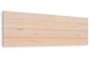 LA WEB DEL COLCHON - Cabecero de Madera Rústico Vintage para Cama de 135 (145 x 44 cms.) Barnizado Natural | Cabeceros Madera | Dormitorio Matrimonio | Cabezal Cama |Estilo nórdico