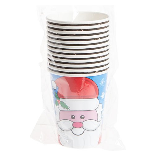 Preisvergleich Produktbild Unbekannt PMS Pappbecher mit Weihnachtsmannmotiv, ca. 270 ml, 12 Stück