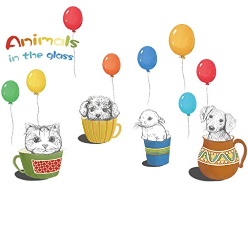 Preisvergleich Produktbild Gemütliche Bilder, Aufkleber Kinderzimmer niedliche dekorative Aufkleber Kindergarten Cartoon Tier Wandaufkleber kreative Wohnzimmer Schlafzimmer warme selbstklebende Malerei