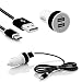 Produktbild USB 3.1 Typ C KFZ Ladekabel 2.1A und 1.0A Dual Ladeadapter Auto Ladegerät mit Nylonummantelung - USB Kabel für Samsung Galaxy, Oneplus, Sony Xperia, LG, Nexus, HTC mit Type C Connector in Schwarz