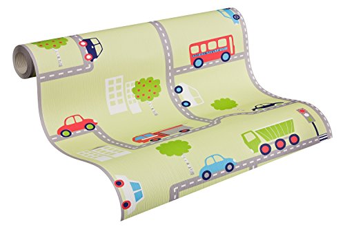 A.S. Création Tapete Boys & Girls 5 Papiertapete Kindertapete 10,05 m x 0,53 m bunt grün 936322
