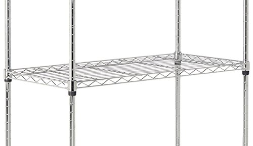 AmazonBasics Regal mit 5 Regalböden, mit Rädern, Chrom - 10