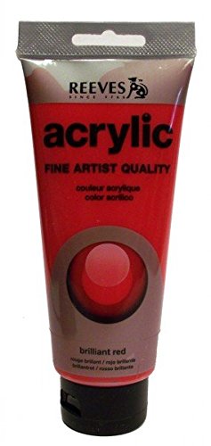 Reeves Acrylfarbe Acrylic, hohe Pigmentierung, 200ml Tube - Brillantrot
