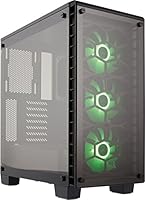 Corsair CC-9011101-WW Crystal Series 460X RGB Kompakt Midi-Tower ATX Gehäuse mit gehärtetem Glas und Lüftern schwarz